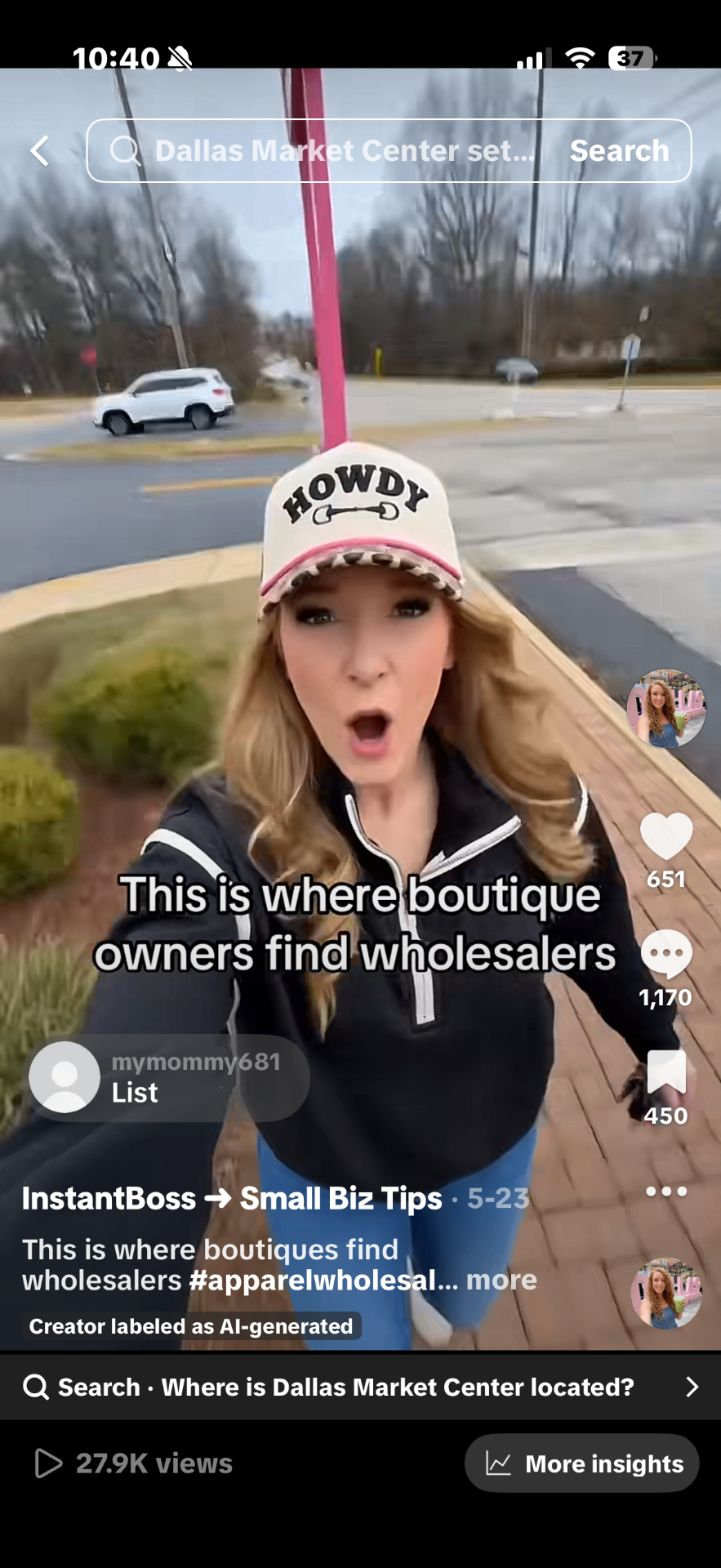 TikTok post promoting the wholesale list